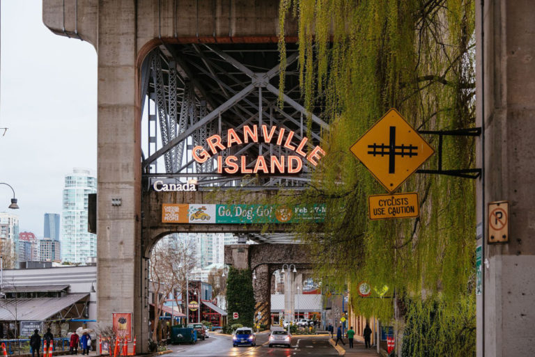 Granville Island entrance sign